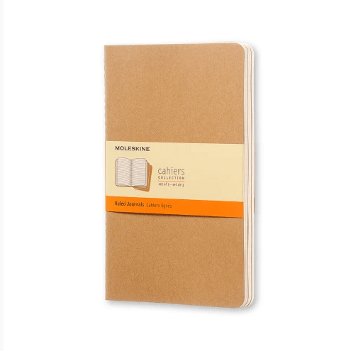 Moleskine Cahier Kraft conjunto de 3 13x21 pautado - Papelaria Encantada