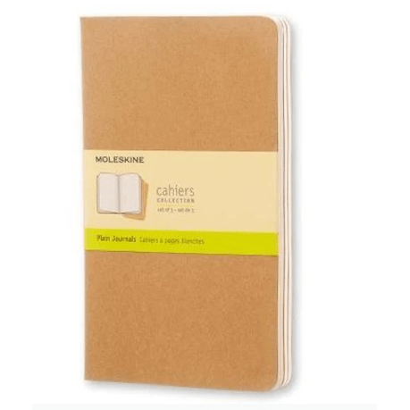 Moleskine Cahier Kraft conjunto de 3 cadernos lisos 9x14 - Papelaria Encantada