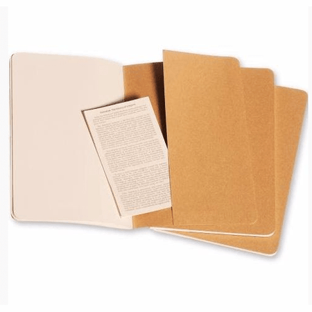 Moleskine Cahier Kraft conjunto de 3 cadernos lisos 9x14 - Papelaria Encantada