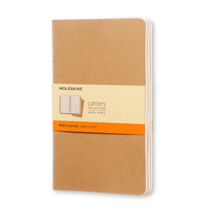 Moleskine Cahier Kraft conjunto de 3 cadernos pautados 9x14 - Papelaria Encantada