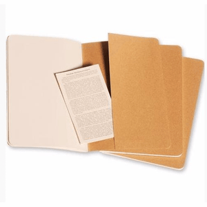 Moleskine Cahier Kraft conjunto de 3 cadernos pautados 9x14 - Papelaria Encantada