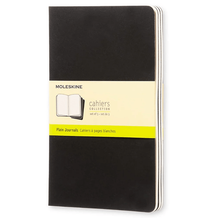 Moleskine Cahier Preto Conjunto de 3 13x21 liso - Papelaria Encantada
