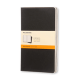 Moleskine Cahier preto conjunto de 3 cadernos de bolso - Papelaria Encantada