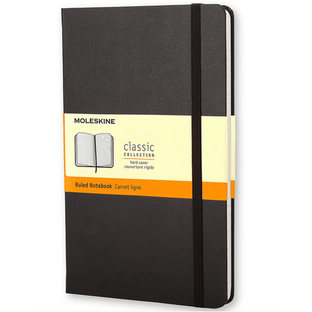 Moleskine Clássico Preto grande 13x21 pautado - Papelaria Encantada
