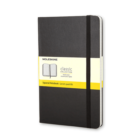 Moleskine Clássico Preto grande 13x21 quadriculado - Papelaria Encantada
