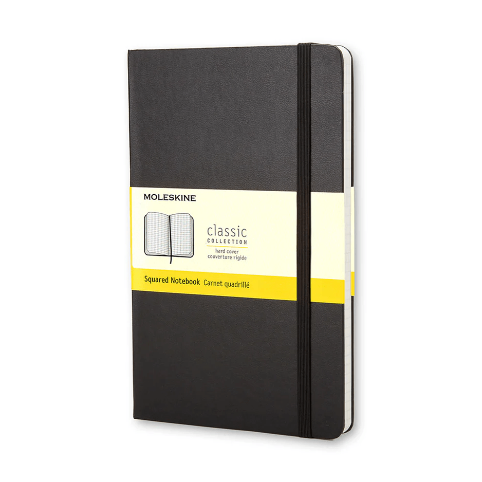 Moleskine Clássico Preto grande 13x21 quadriculado - Papelaria Encantada