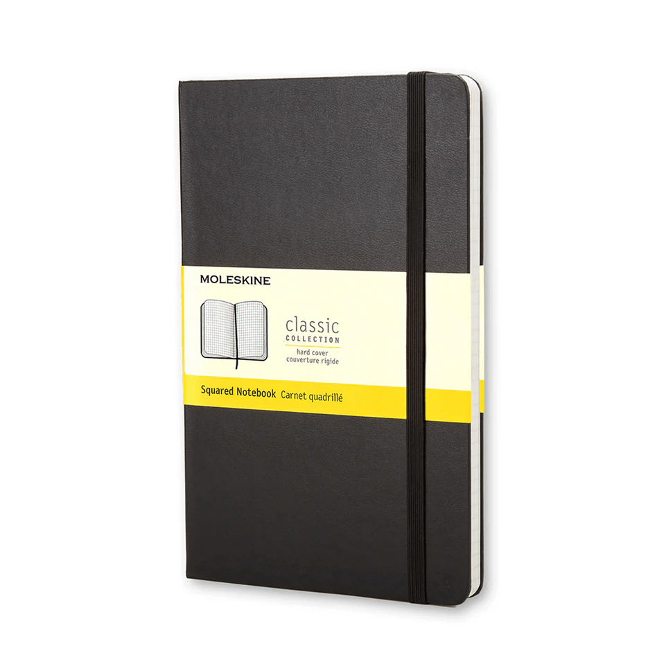 Moleskine Clássico Preto grande 13x21 quadriculado - Papelaria Encantada