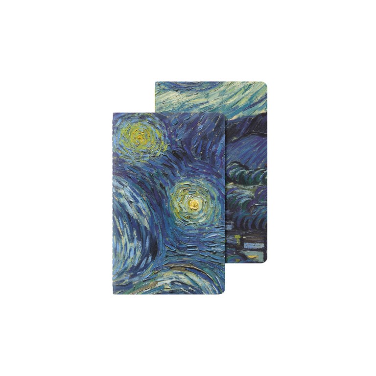 Moleskine MoMA Van Gogh – Conjunto de 2 Cadernos Cahier Large Lisos