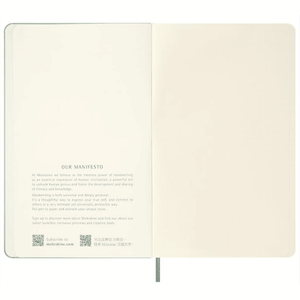 Moleskine Verde Salvia grande pautado 13x21 - Papelaria Encantada