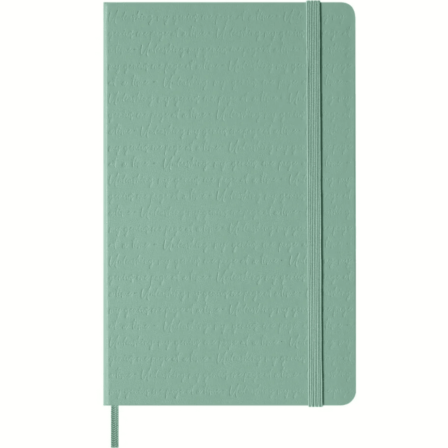 Moleskine Verde Salvia grande pautado 13x21 - Papelaria Encantada