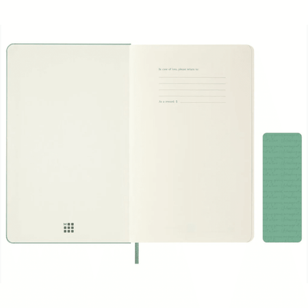 Moleskine Verde Salvia grande pautado 13x21 - Papelaria Encantada