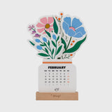 Mini Calendário com Base de Madeira 2027 Flowers - Mr. Wonderful