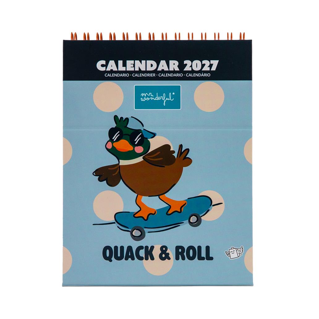 Mini Calendário de Mesa 2027 Quack & Roll - Mr. Wonderful
