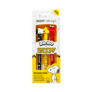 Conjunto de 3 canetas apagáveis Bo-Bo – Snoopy + Woodstock + Casa — vista principal