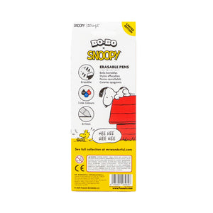 Conjunto de 3 canetas apagáveis Bo-Bo – Snoopy + Woodstock + Casa — detalhe 1