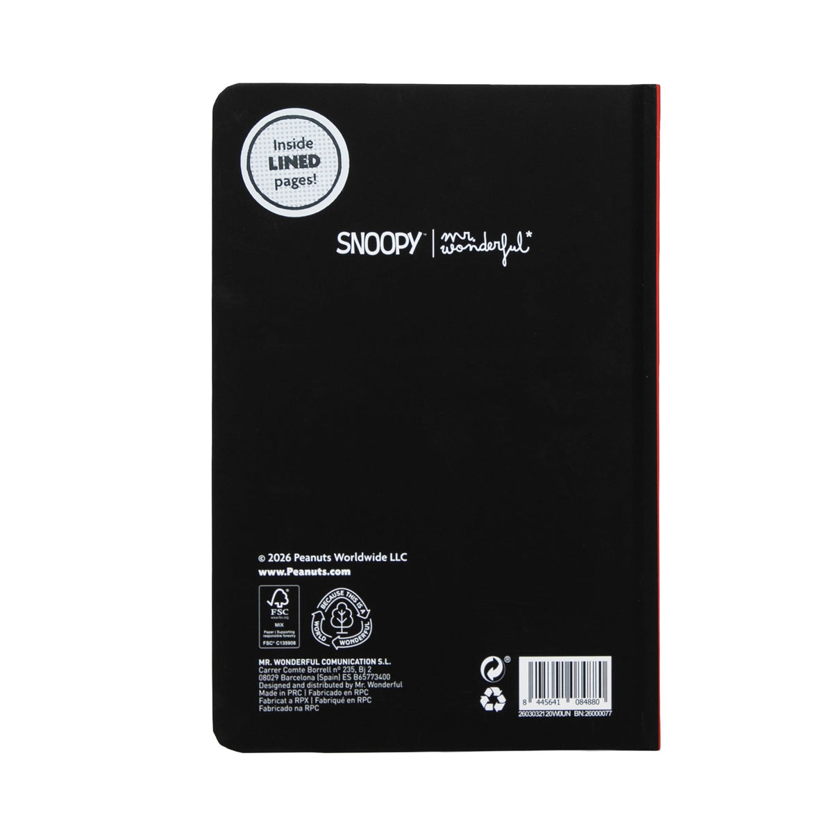 Caderno A5 com suporte para telemóvel Snoopy - There’s a good feeling to be had from sharing — detalhe 4