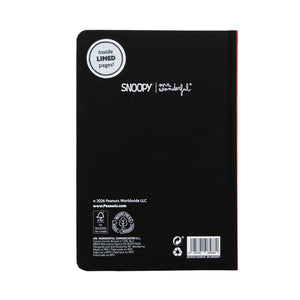 Caderno A5 com suporte para telemóvel Snoopy - There’s a good feeling to be had from sharing — detalhe 4