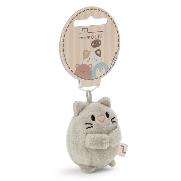 Mymochi Yummi | Gato Eepy cinza, 5cm c/ header Nici - Papelaria Encantada
