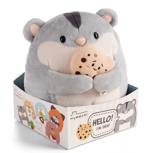 Nici - Mymochi Hello Edition, Hamster Chai 16cm, c/bolacha em caixa - Papelaria Encantada