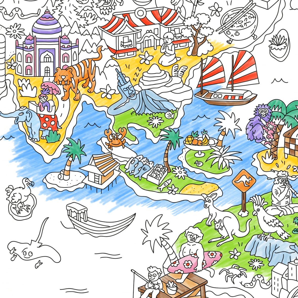 Omy Atlas - Poster gigante para colorir - Papelaria Encantada