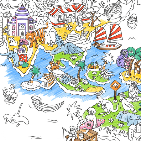 Omy Atlas - Poster gigante para colorir - Papelaria Encantada