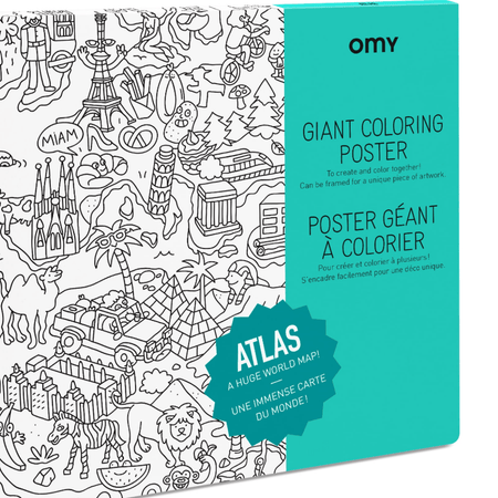 Omy Atlas - Poster gigante para colorir - Papelaria Encantada