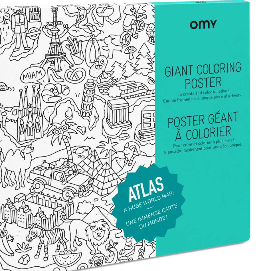 Omy Atlas - Poster gigante para colorir - Papelaria Encantada