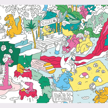 Omy Dinos - Poster gigante para colorir - Papelaria Encantada