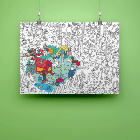 Omy Farm - Poster gigante para colorir - Papelaria Encantada
