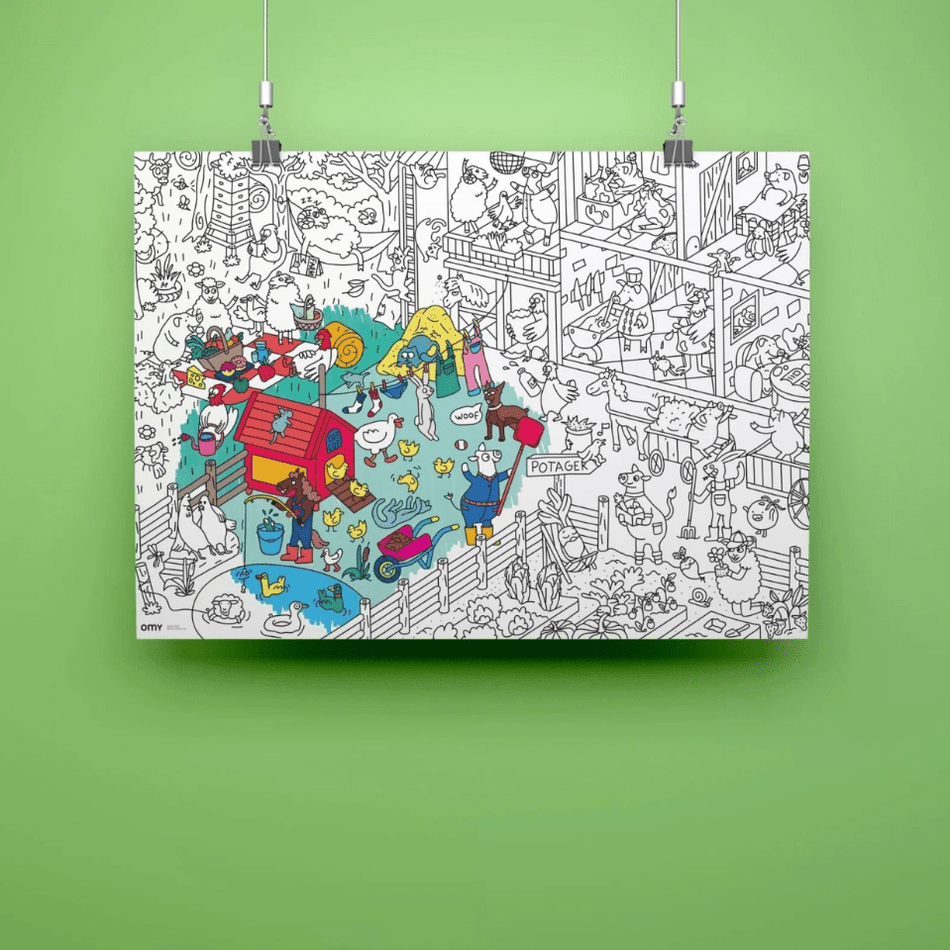 Omy Farm - Poster gigante para colorir - Papelaria Encantada