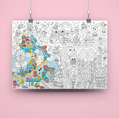 Omy Kawai - Poster gigante para colorir - Papelaria Encantada