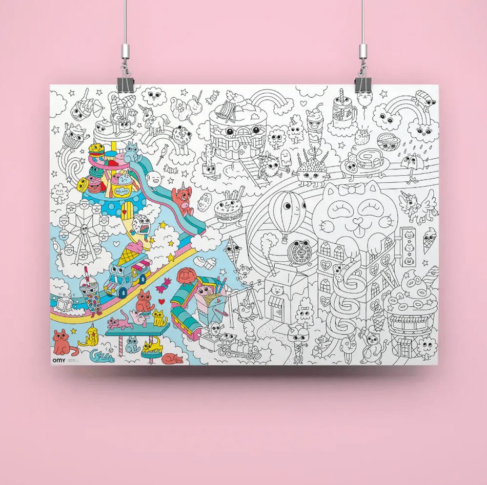 Omy Kawai - Poster gigante para colorir - Papelaria Encantada