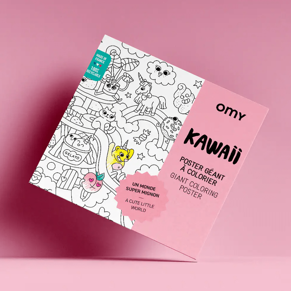 Omy Kawai - Poster gigante para colorir - Papelaria Encantada