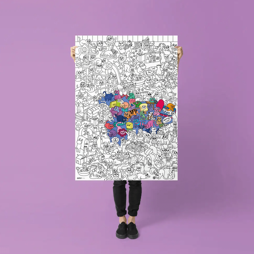 Omy Kitty - Poster gigante para colorir - Papelaria Encantada