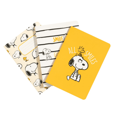 Pack de 3 cadernos Snoopy - Papelaria Encantada