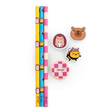 Pack de 3 Lápis + 3 Borrachas + 1 Apara-lápis - Wonder Comic - Mr Wonderful - Papelaria Encantada