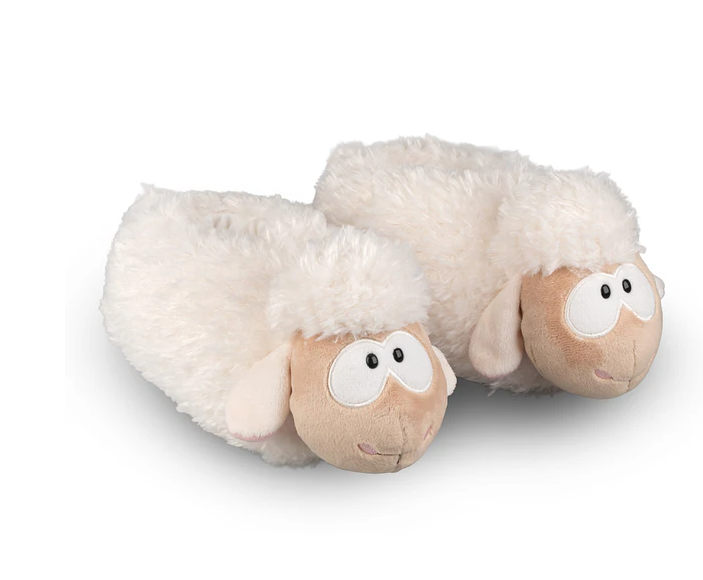 Pantufas NICI Wooly Gang ovelha branca, tamanho 26–29