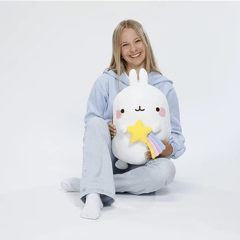 Peluche grande Molang 48cm c/ estrela - cadente Nici - Papelaria Encantada