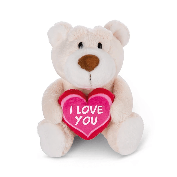 Peluche love bear 15cm Urso Branco Nici - Papelaria Encantada