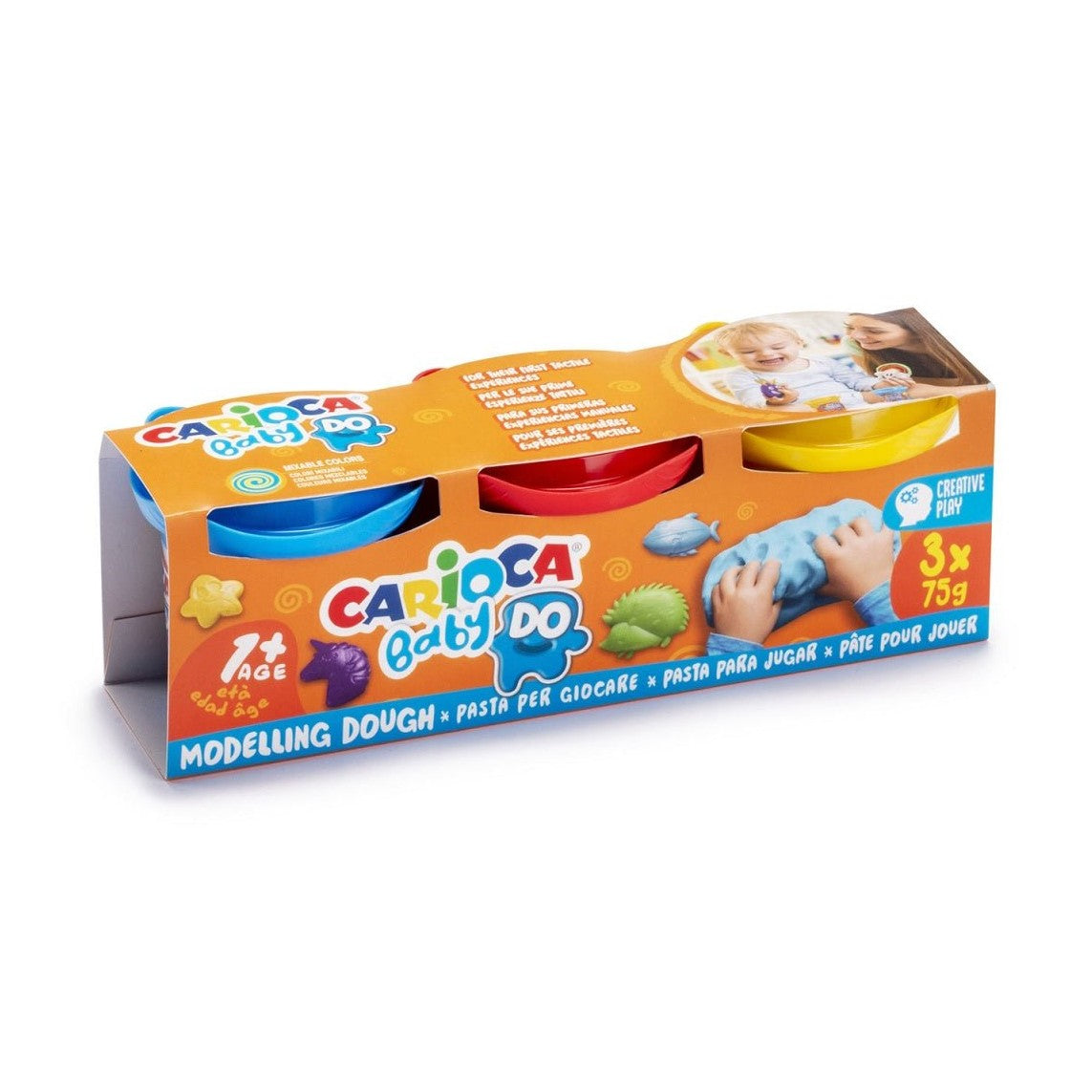 Plasticina Carioca Baby 3x75ml - Papelaria Encantada