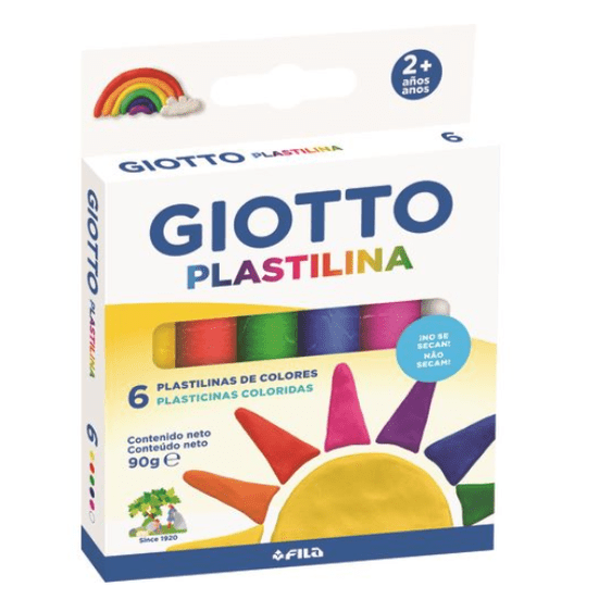 Plasticina Giotto 6 cores 90g - Papelaria Encantada