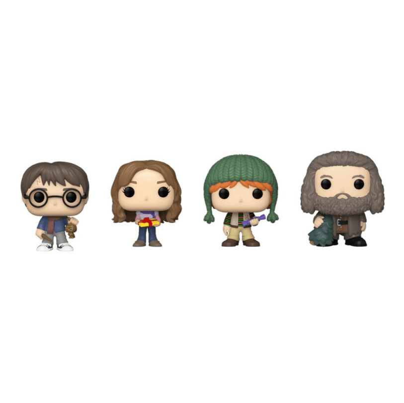 Pocket POP com 4 figuras de Harry Potter em formato de árvore de Natal - Papelaria Encantada