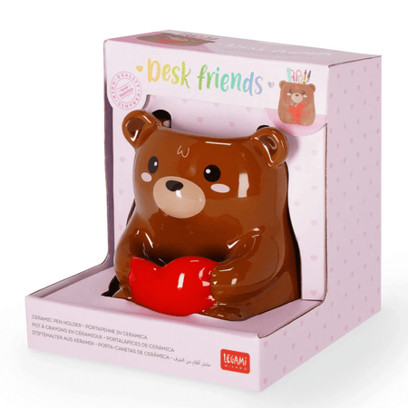 Porta - canetas em cerâmica - Ursinho de peluche - Acessórios de mesa - Legami - Papelaria Encantada