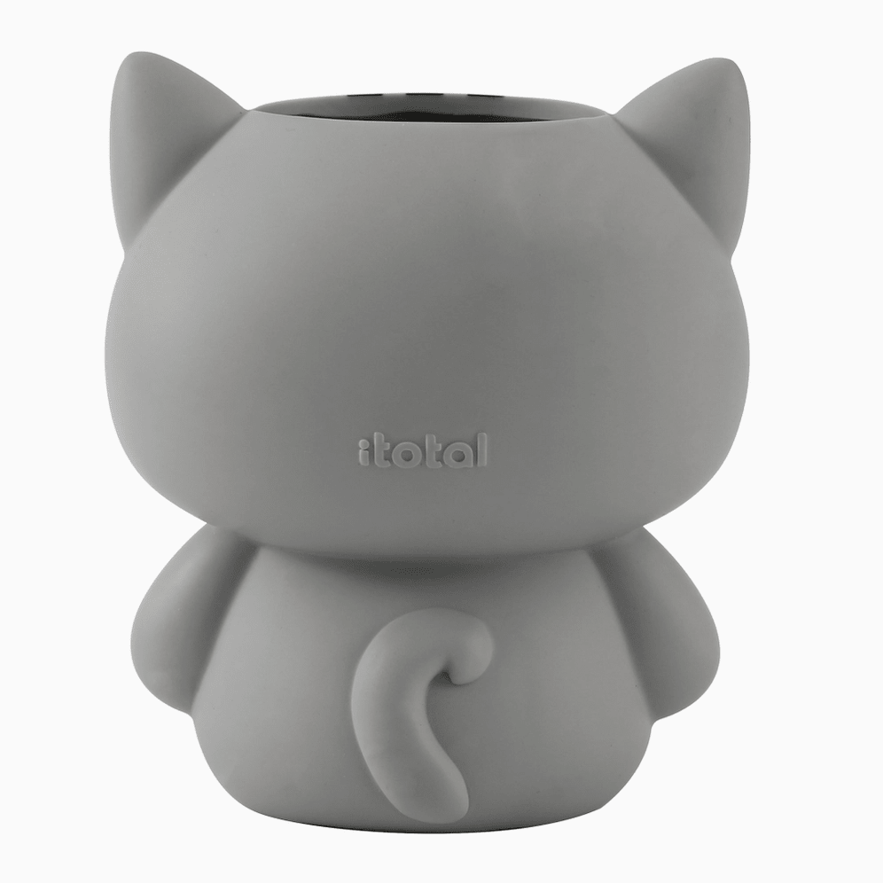 Porta Canetas gato cinzento itotal - Papelaria Encantada
