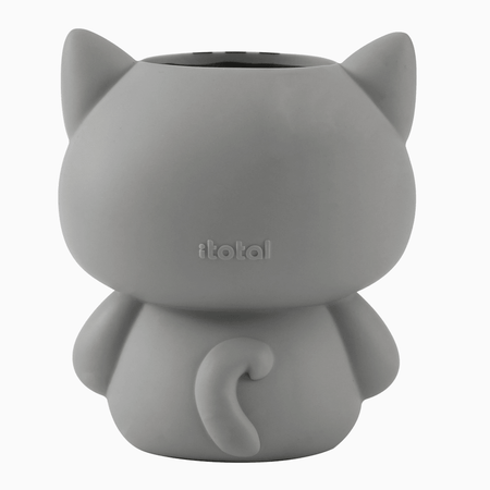 Porta Canetas gato cinzento itotal - Papelaria Encantada