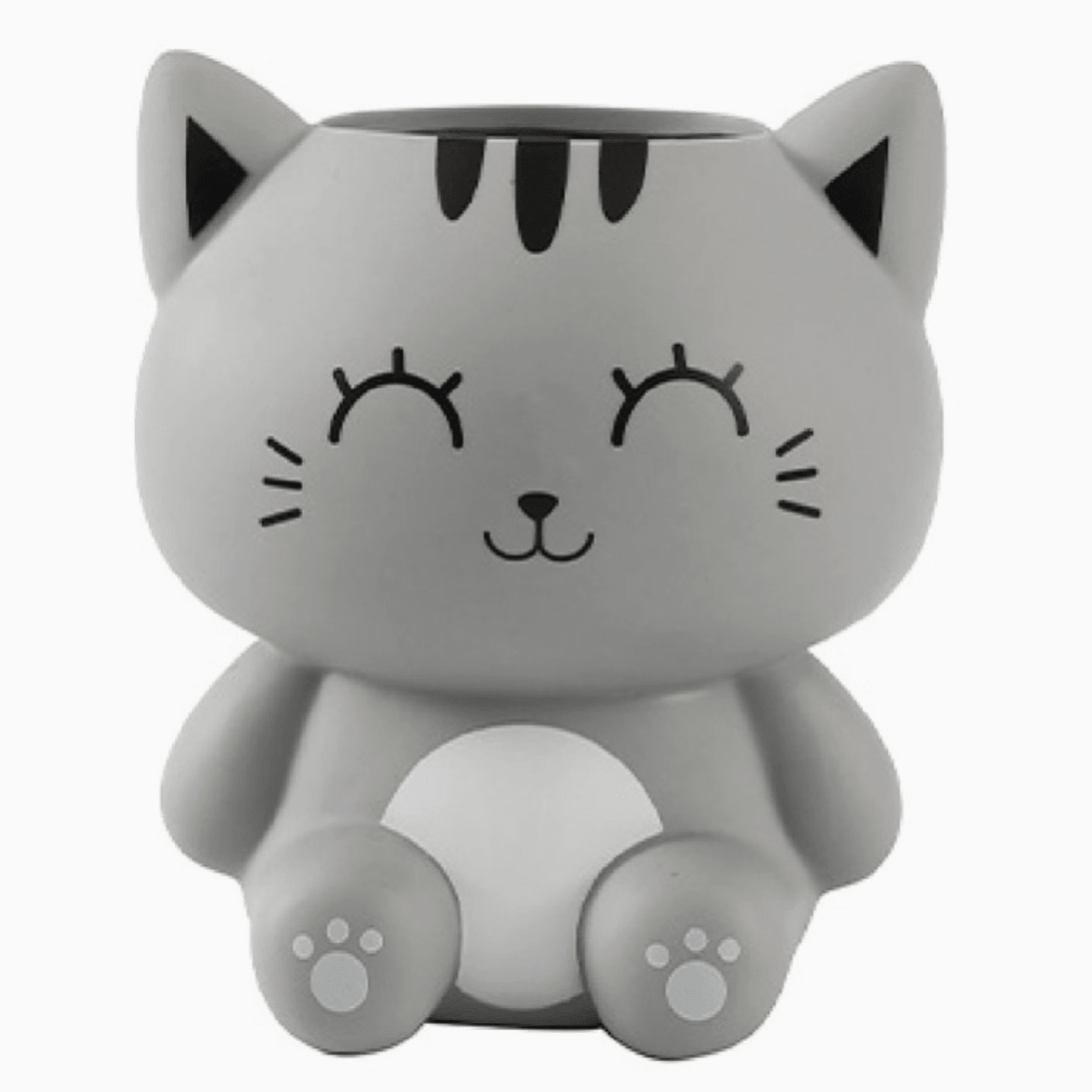 Porta Canetas gato cinzento itotal - Papelaria Encantada