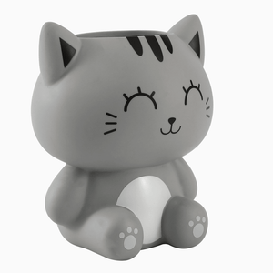 Porta Canetas gato cinzento itotal - Papelaria Encantada
