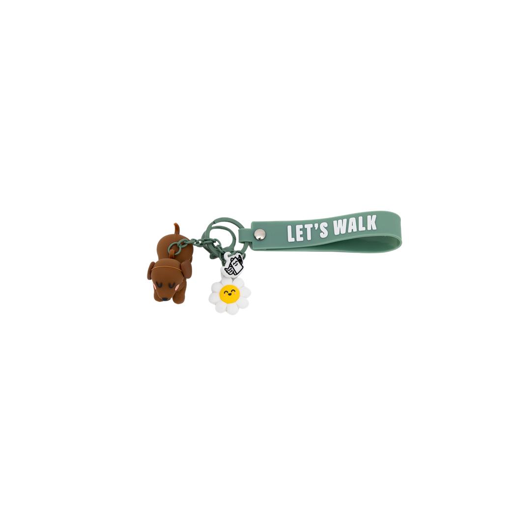 Porta - chaves com pendente Cão Salsicha - Let's walk - Mr. Wonderful - Papelaria Encantada