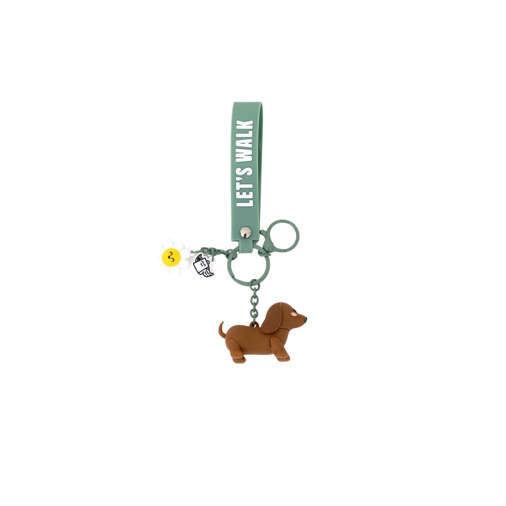 Porta - chaves com pendente Cão Salsicha - Let's walk - Mr. Wonderful - Papelaria Encantada