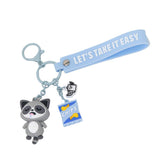 Porta - chaves com Pendentes Guaxinim Lazy - Lets take it easy - Mr. Wonderful - Papelaria Encantada